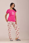 Sweet Moon Knit Cotton Pyjama Set - Cream Darkpink  — thumbnail 4
